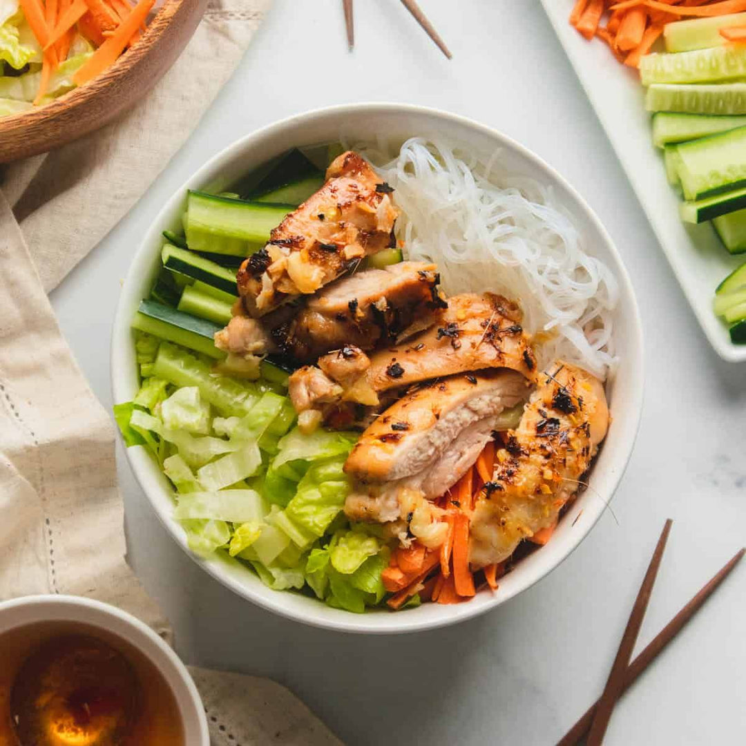 Vietnamese Grilled Chicken with Rice Vermicelli