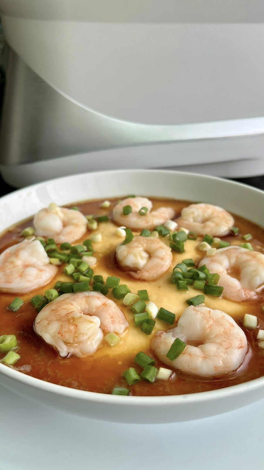 Silky Chinese Steamed Eggs with Shrimp
