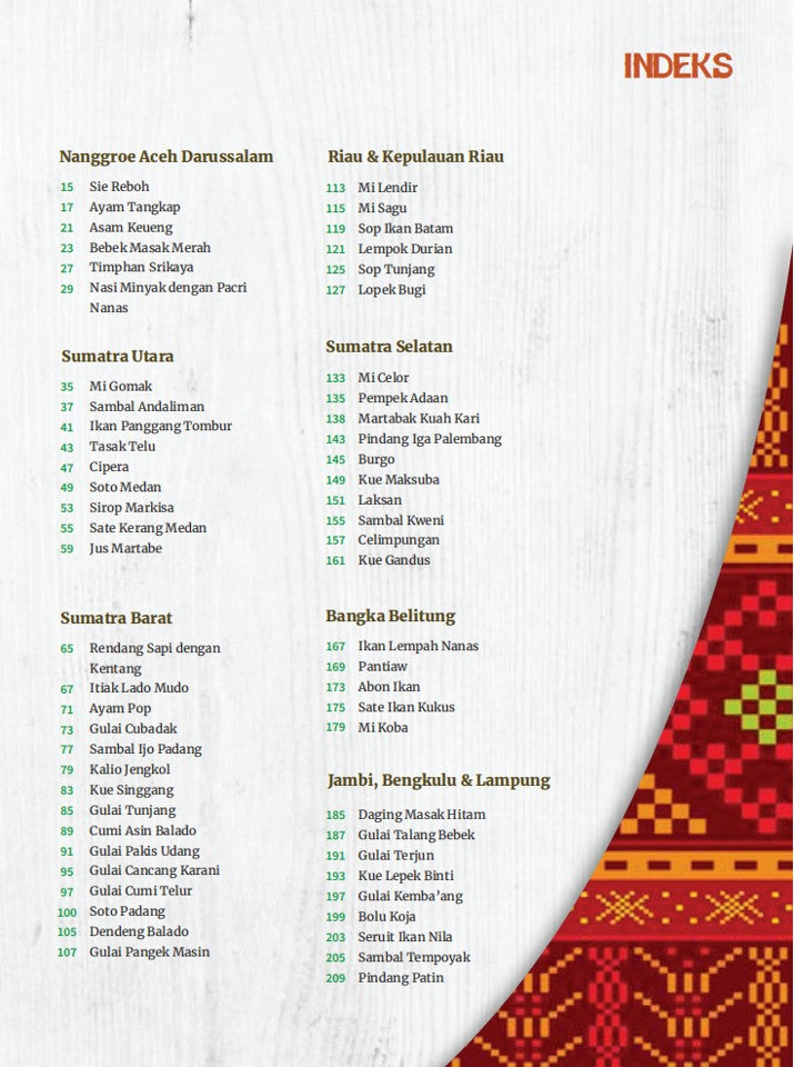 KELANA RASA SUMATRA COOKBOOK